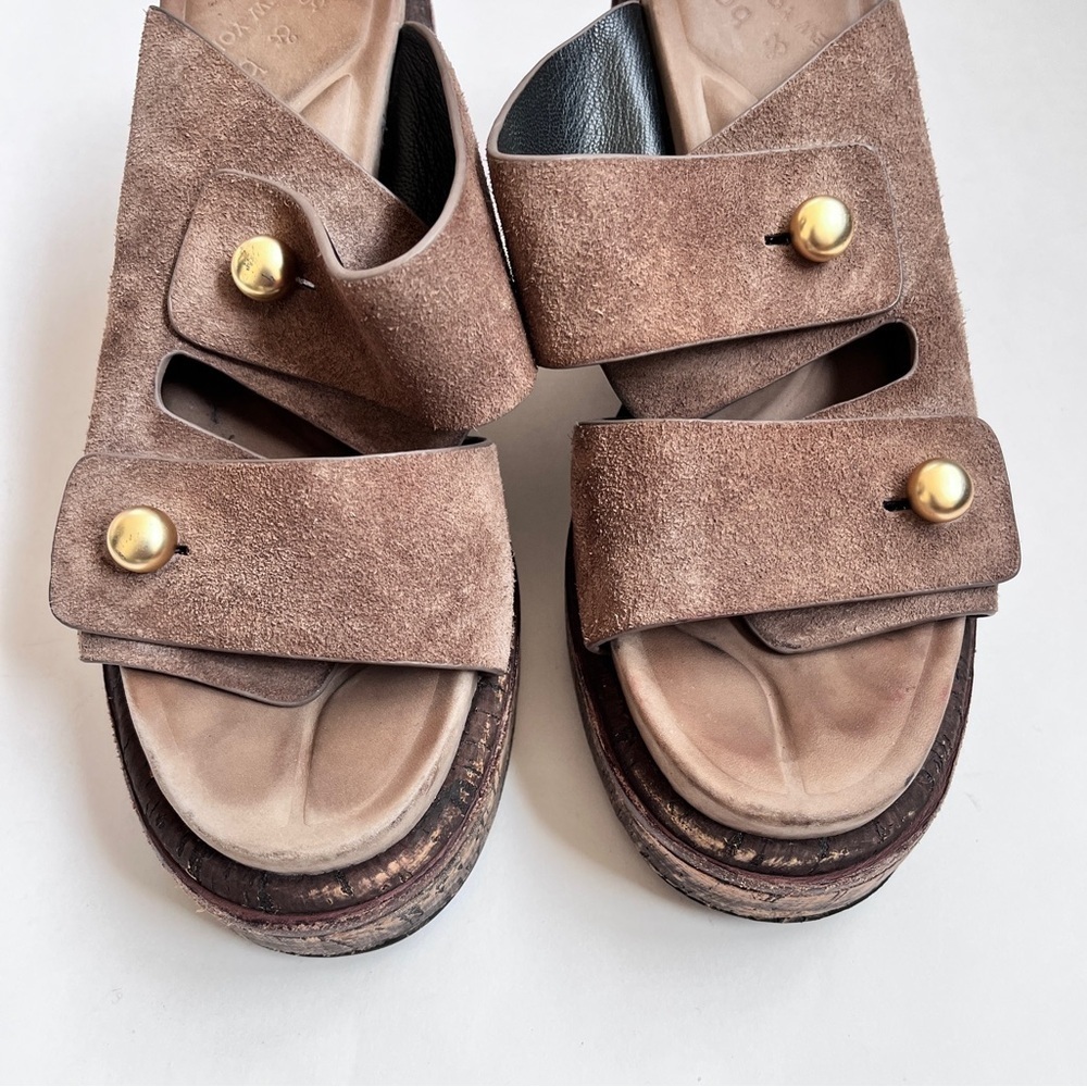 Rag & Bone Boho Sommer Brown Suede Wedge Sandals Size 6.5 - Picture 6 of 12